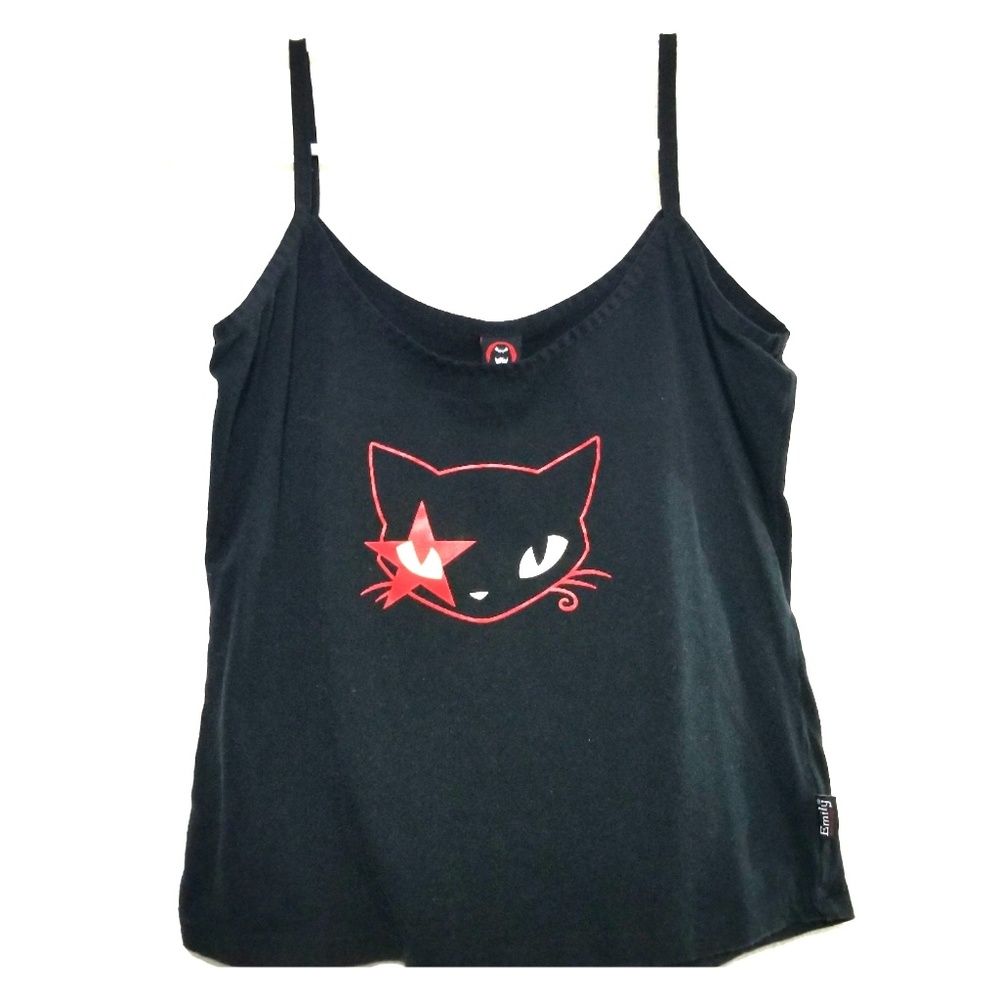 Black Cat Tank Top Spaghetti Strap Emily Strange